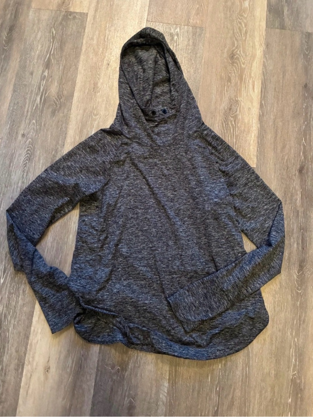 Athleta Women's Hooded Long-Sleeve Pullover Top - Dark Heather Gray Size S